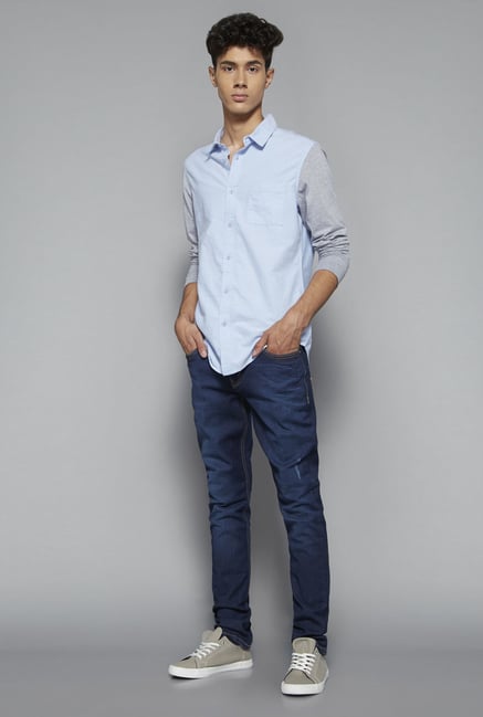 Nuon by Westside Blue Slim Fit Shirt Nuon by Westside Blue Slim Fit Shirt