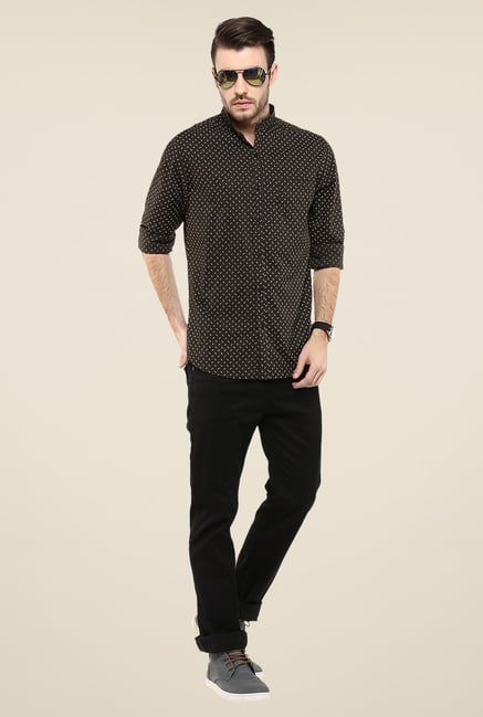 Mufti Brown Paisley Print Shirt Mufti Brown Paisley Print Shirt