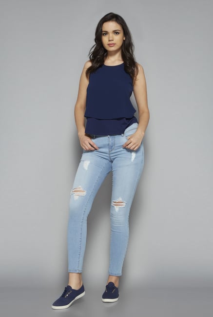 Nuon by Westside Light Blue Slim Fit Odell Jeans Nuon by Westside Light Blue Slim Fit Odell Jeans