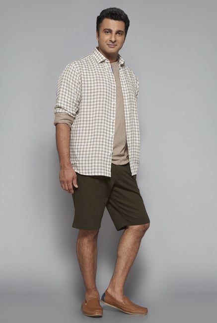 Oak & Keel by Westside Beige Checks Shirt Oak & Keel by Westside Beige Checks Shirt