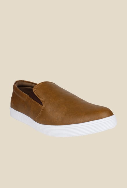 Pede milan Teak & White Slip-Ons Pede milan Teak & White Slip-Ons