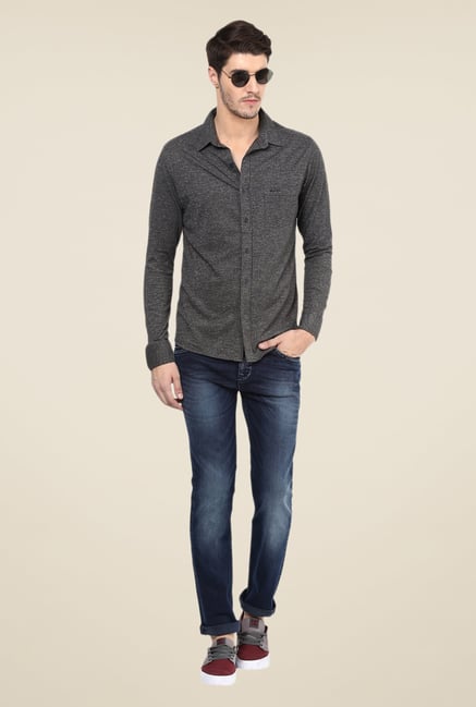 Mufti Grey Textured Shirt Mufti Grey Textured Shirt