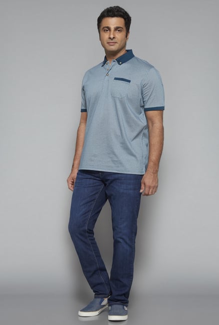 Oak & Keel by Westside Teal Polo T Shirt Oak & Keel by Westside Teal Polo T Shirt