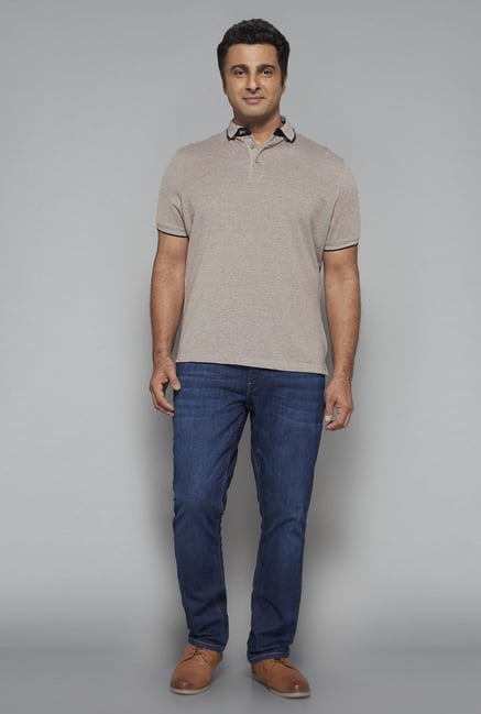Oak & Keel by Westside Tan Polo T Shirt Oak & Keel by Westside Tan Polo T Shirt