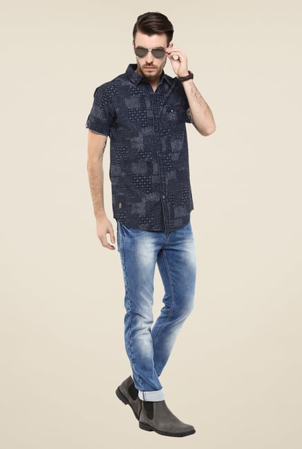 Mufti Navy Printed Shirt Mufti Navy Printed Shirt
