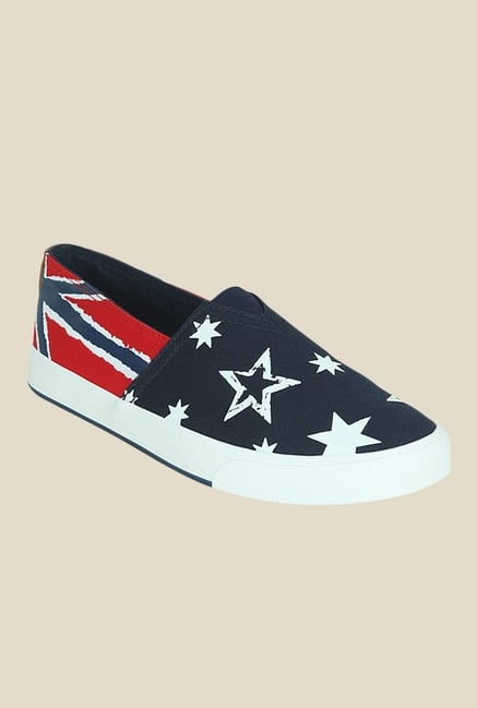 Get Glamr Alden Navy & Red Sneakers Get Glamr Alden Navy & Red Sneakers