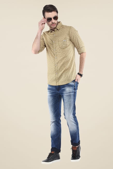Mufti Khaki Printed Shirt Mufti Khaki Printed Shirt