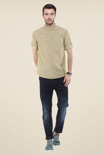 Mufti Khaki Textured Shirt Mufti Khaki Textured Shirt