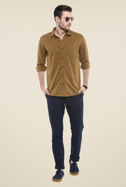Mufti Mustard Printed Shirt Mufti Mustard Printed Shirt