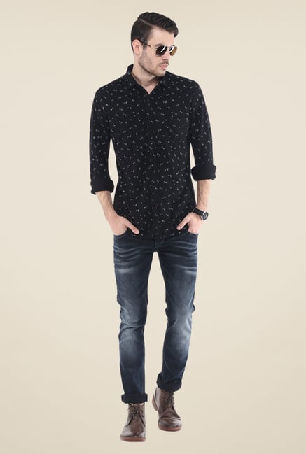 Mufti Black Printed Shirt Mufti Black Printed Shirt