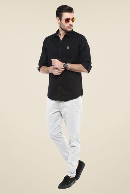 Mufti Black Solid Shirt Mufti Black Solid Shirt