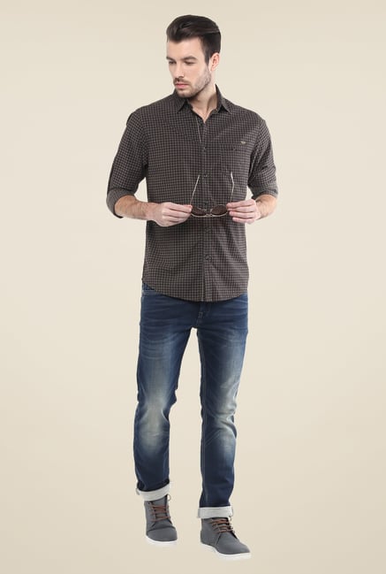 Mufti Brown Checks Shirt Mufti Brown Checks Shirt