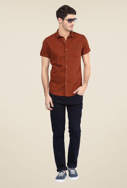 Mufti Brown Solid Shirt Mufti Brown Solid Shirt