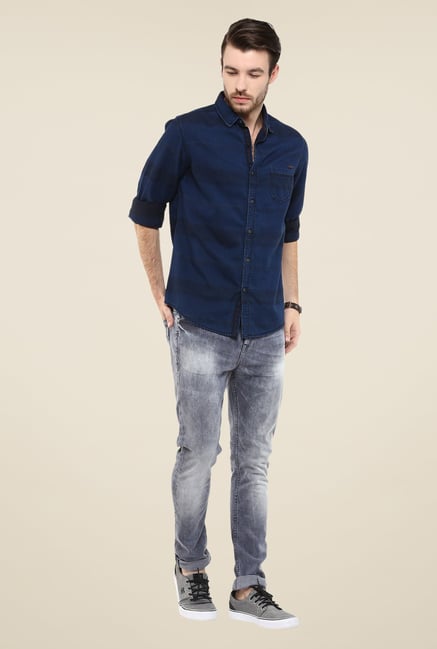 Mufti Navy Striped Shirt Mufti Navy Striped Shirt