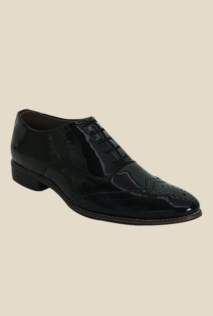 Get Glamr Davis Black Brogue Shoes Get Glamr Davis Black Brogue Shoes