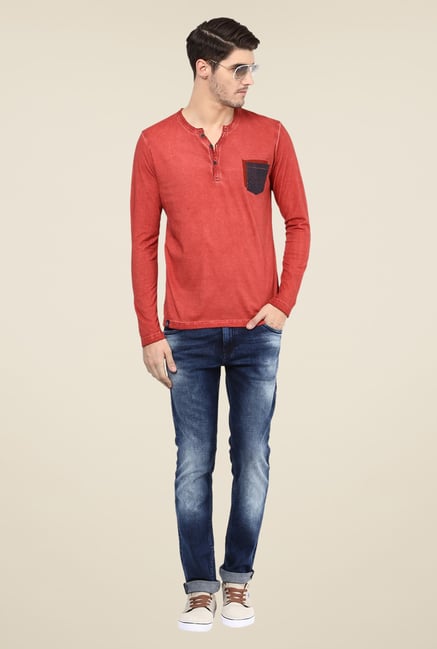 Mufti Rust Solid T Shirt Mufti Rust Solid T Shirt
