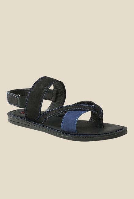 Get Glamr Miller Blue & Black Back Strap Sandals Get Glamr Miller Blue & Black Back Strap Sandals