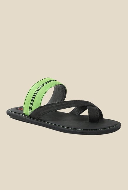 Get Glamr Urs Green & Black Slide Sandals Get Glamr Urs Green & Black Slide Sandals