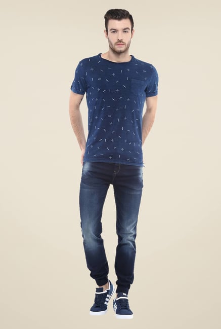 Mufti Indigo Printed T Shirt Mufti Indigo Printed T Shirt