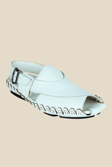 Get Glamr John White Back Strap Sandals Get Glamr John White Back Strap Sandals