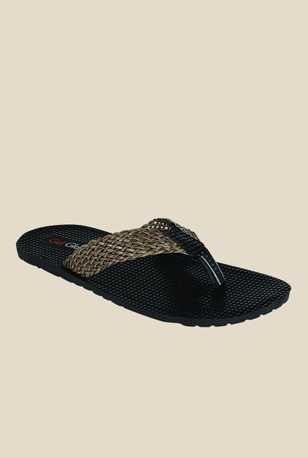 Get Glamr Ash Brown & Black Slide Flip Flops Get Glamr Ash Brown & Black Slide Flip Flops