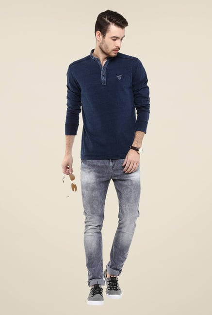Mufti Navy Solid T Shirt Mufti Navy Solid T Shirt