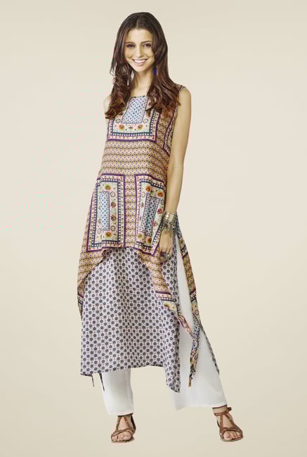 Global Desi Multicolor Printed Kurta Global Desi Multicolor Printed Kurta
