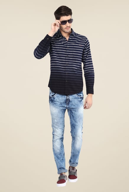 Mufti Navy Striped Shirt Mufti Navy Striped Shirt
