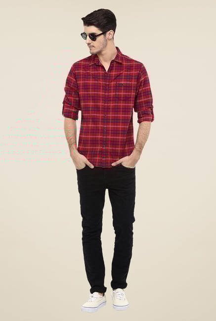 Mufti Red Checks Shirt Mufti Red Checks Shirt