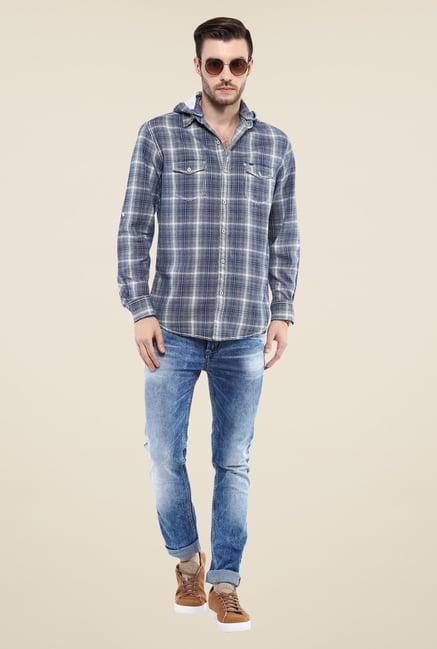 Mufti Blue Checks Shirt Mufti Blue Checks Shirt