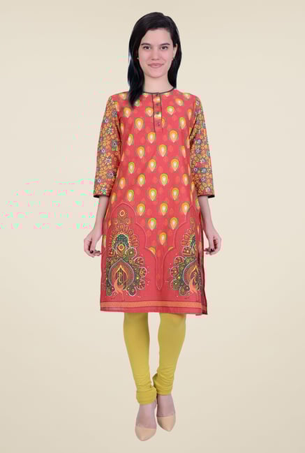 Juniper Coral Printed Kurta Juniper Coral Printed Kurta