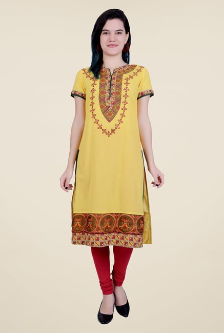 Juniper Yellow Printed Kurta Juniper Yellow Printed Kurta