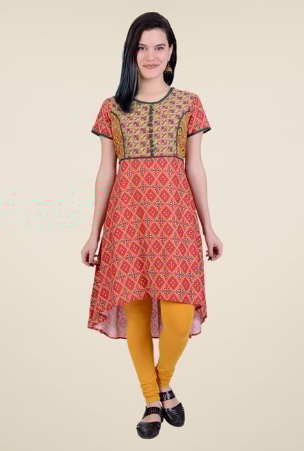 Juniper Coral Printed Kurta Juniper Coral Printed Kurta
