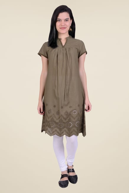 Juniper Olive Cotton Kurta Juniper Olive Cotton Kurta