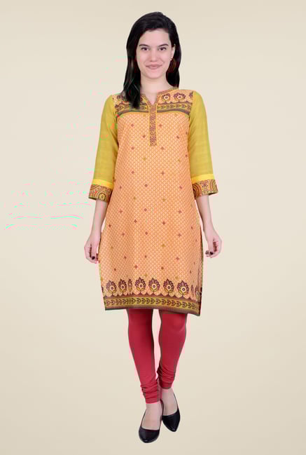 Juniper Orange Printed Kurta Juniper Orange Printed Kurta