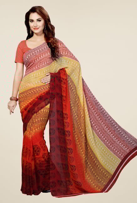 Ishin Multicolor Faux Georgette Printed Saree Ishin Multicolor Faux Georgette Printed Saree