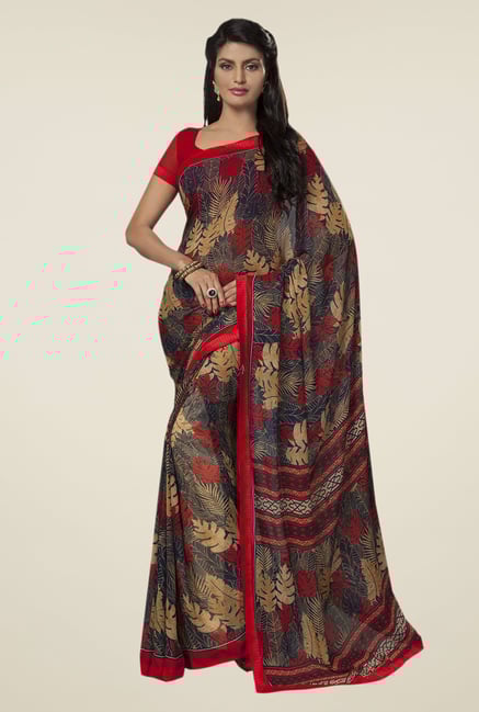 Ishin Multicolor Faux Georgette Printed Saree Ishin Multicolor Faux Georgette Printed Saree