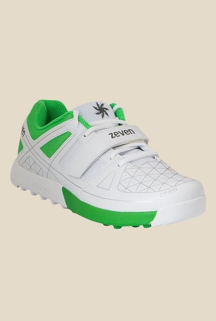 Zeven Crust 1.0 White & Green Cricket Shoes Zeven Crust 1.0 White & Green Cricket Shoes