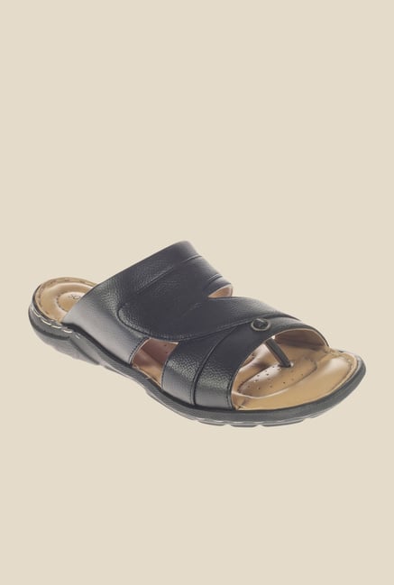 Khadim's Softouch Black Casual Sandals Khadim's Softouch Black Casual Sandals