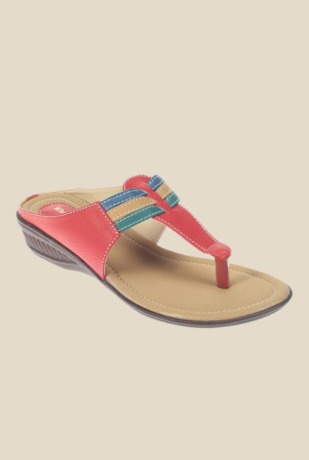 Khadim's Red T-Strap Wedges Khadim's Red T-Strap Wedges