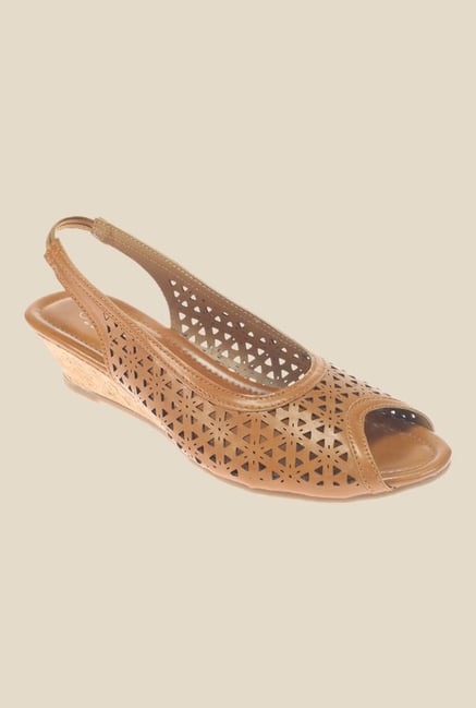 Khadim's Sharon Brown Sling Back Wedges Khadim's Sharon Brown Sling Back Wedges