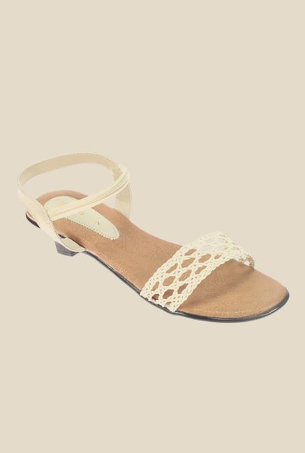 Khadim's Ivory Sling Back Sandals Khadim's Ivory Sling Back Sandals