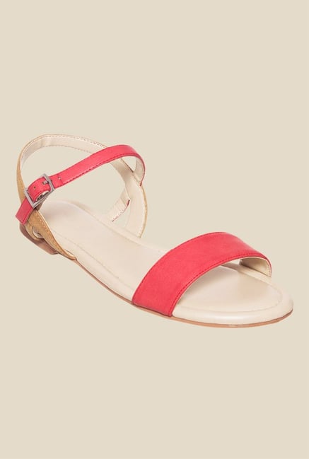 Bruno Manetti Pink & Tan Ankle Strap Sandals Bruno Manetti Pink & Tan Ankle Strap Sandals