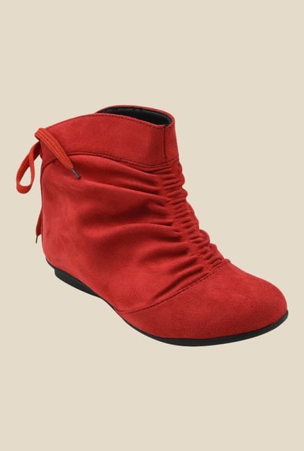 Bruno Manetti Red Flat Booties Bruno Manetti Red Flat Booties