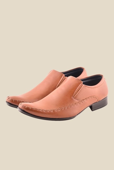Bruno Manetti Dark Tan Formal Slip-Ons Bruno Manetti Dark Tan Formal Slip-Ons