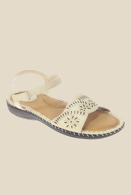 Khadim's Ivory Ankle Strap Sandals Khadim's Ivory Ankle Strap Sandals