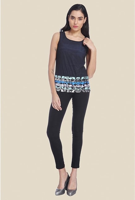 Ether Navy Iana Sequin Mesh Tank Top Ether Navy Iana Sequin Mesh Tank Top