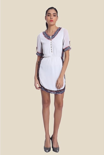 Ether White June Embellished Shirt Dress Ether White June Embellished Shirt Dress
