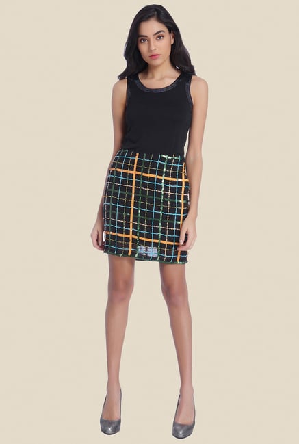Ether Black Manhattan Sequin Embellished Skirt Ether Black Manhattan Sequin Embellished Skirt