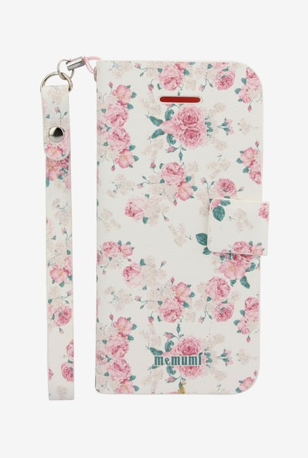 Memumi Flower Printed Flip Cover for iPhone 5C (White) Memumi Flower Printed Flip Cover for iPhone 5C (White)